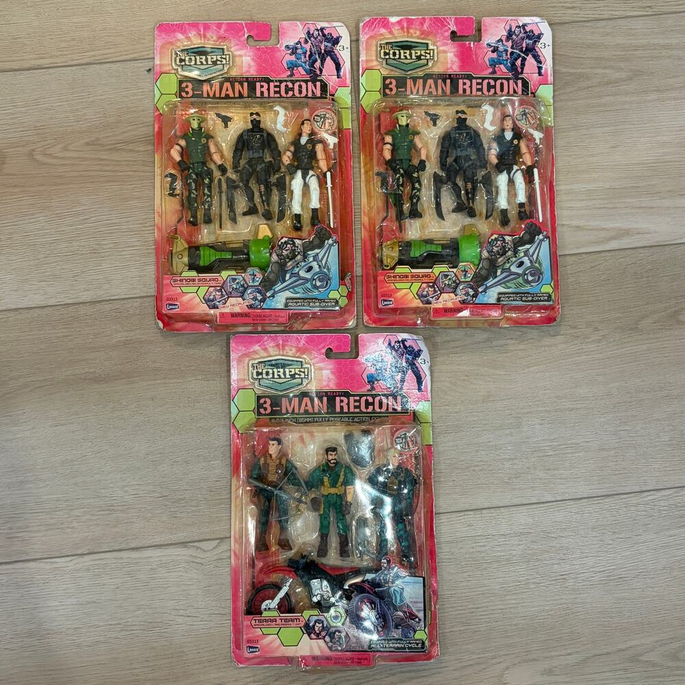 2011 Lanard 3-Man Recon Shinobi Squad, Terra Team LOT of 3 NEW